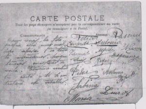 Texto postal de Pedro  en Francia